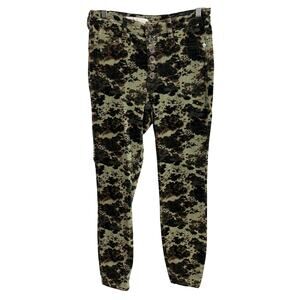 Pilcro Anthropologie Pants Womens 28 Camo Floral Corduroy High Rise Skinny EUC